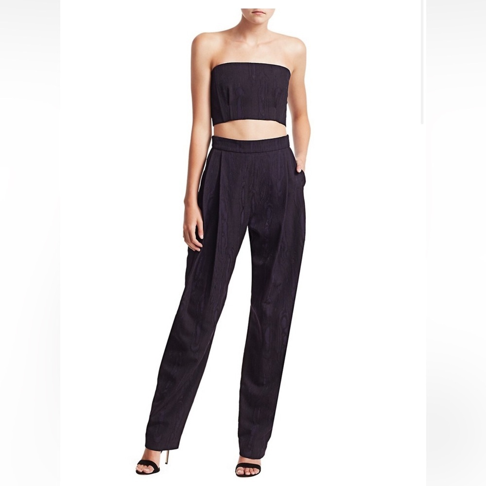 NWT Rachel Comey Jumpsuit Assert Strapless Midnight Navy Blue Jacquard Size 10